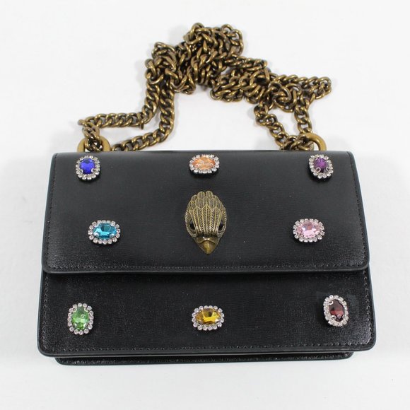 Kurt Geiger Mini Shoreditch Crystal Leather Crossbody Bag - Black - Picture 5 of 11